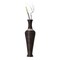 Uniquewise Black Tall Decorative Floor Vase, Modern Unique Vase, 40-Inch-Tall Vase, Freestanding PVC Large Floor Vase, Large Flower